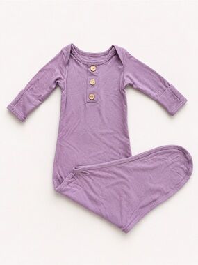 Kids Lavender Sleep Gown Nightgown with Button Detail